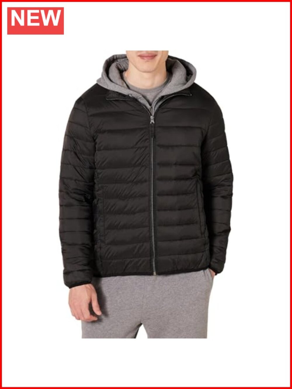 Men's Packable Lightweight Water-Resistant Nylon Puffer Jacket